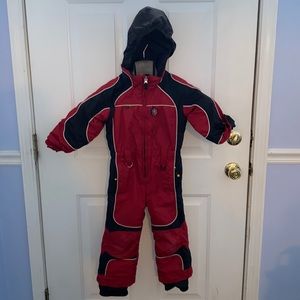 Obermeyer Kids Red and Black One-Piece Snowsuit